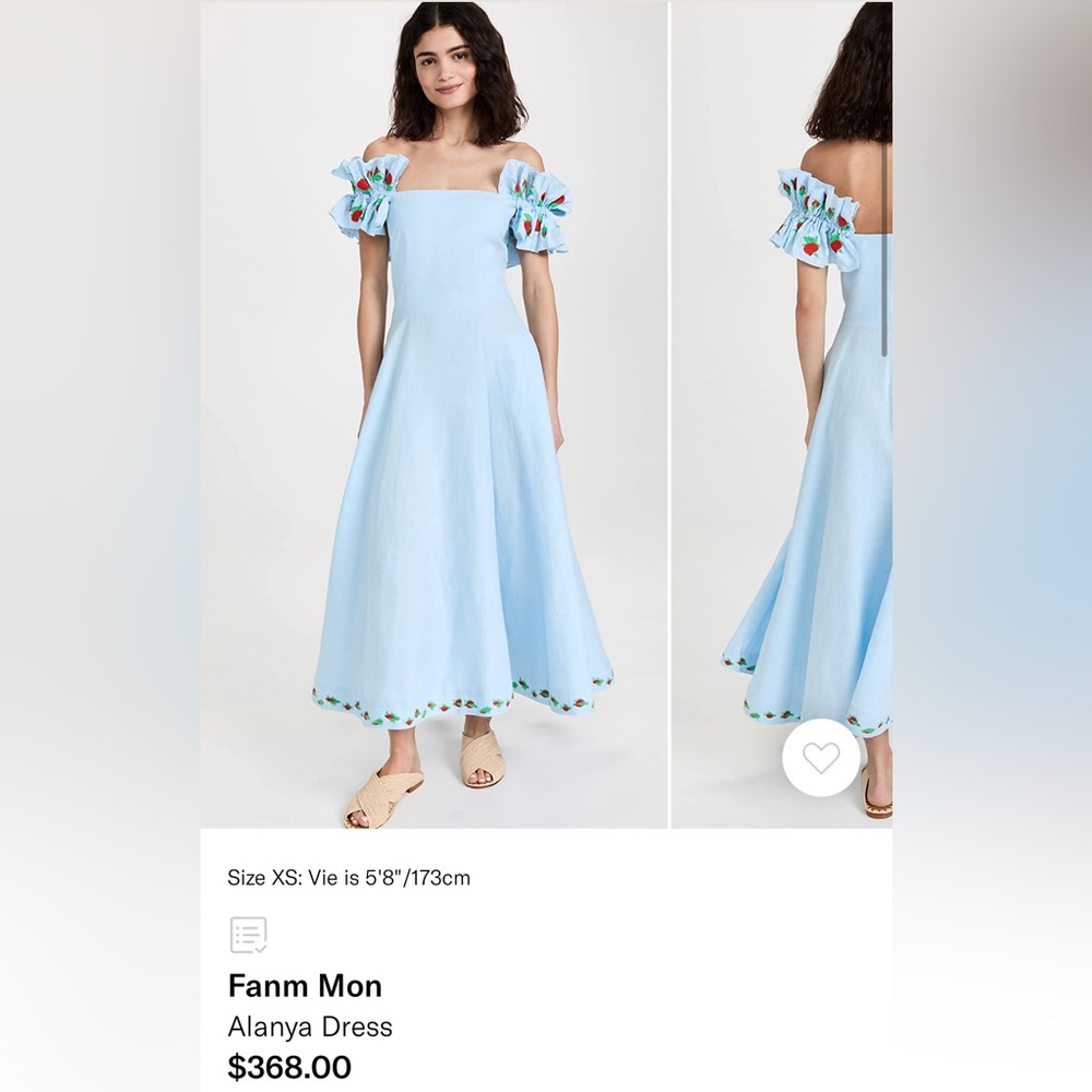 FANM MON Off-the-Shoulder Linen Dress - S